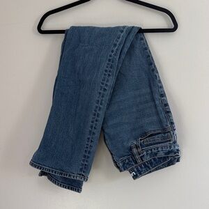 Lands' End Dark Blue Denim High Rise Straight Leg Jeans